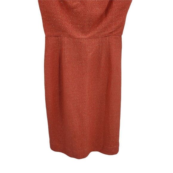 Vtg 60's Elegant Miss Textured Coral Metallic Sparkle Blouson Hostess Dress Sz S - Picture 7 of 10